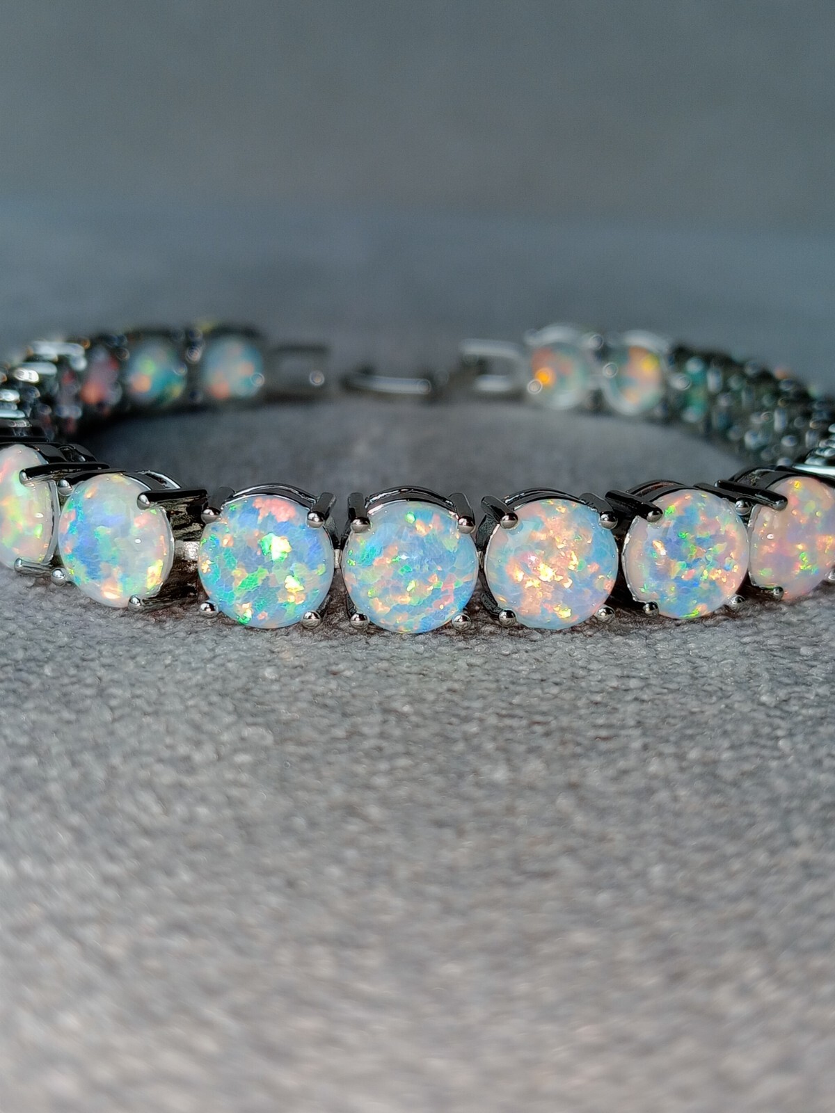 Pink Opal Tennis Bracelet | Opal Bracelet | Opal | October Birthstone, Silver