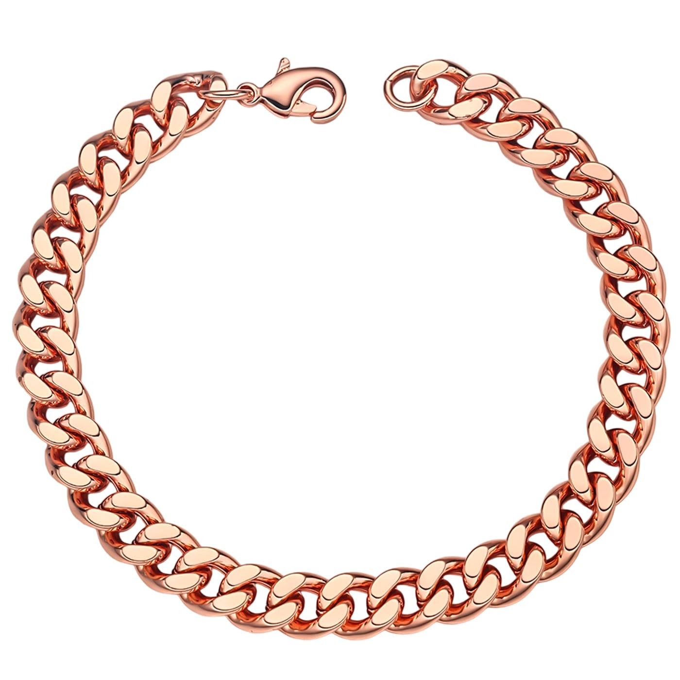 Copper Bracelet for Men & Women – 99.9% Pure Copper Cuban Link Chain – 5mm, 7…