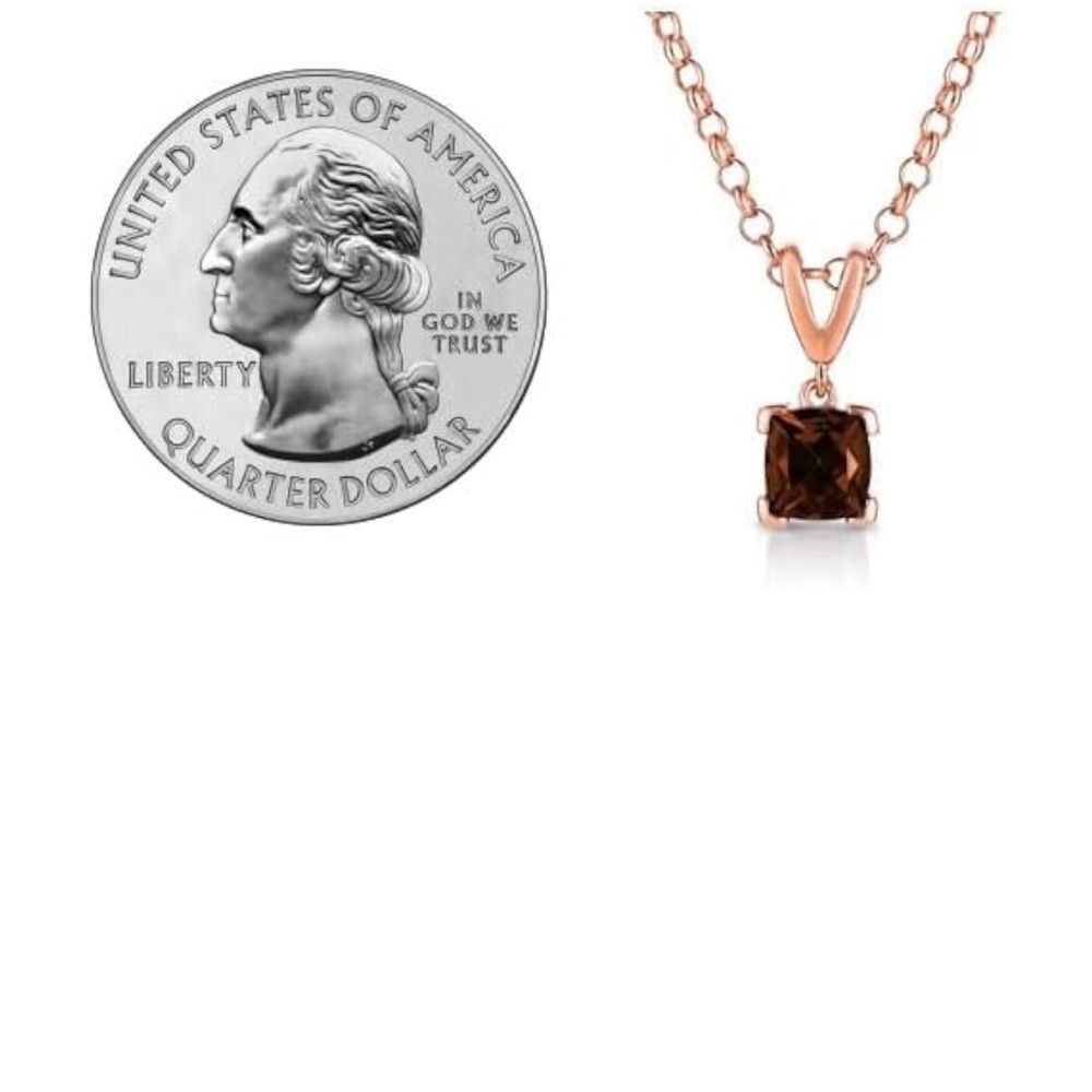 14k 925 Levian Strawberry Gold Necklace with Chocolate Quartz
