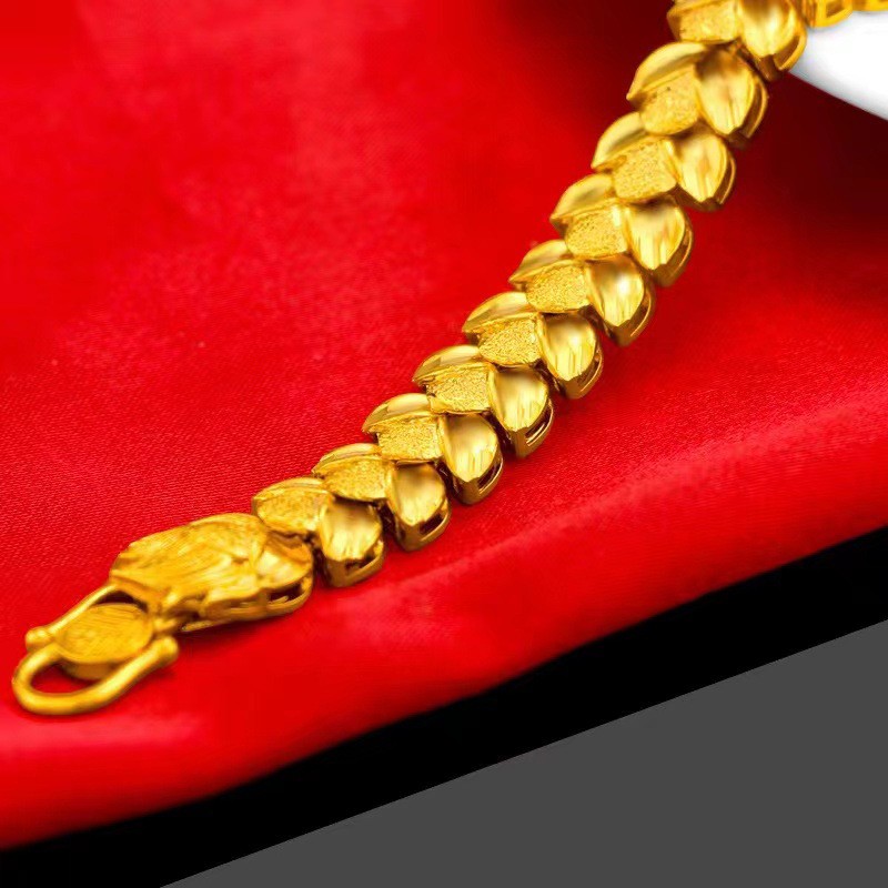 Men’s Dragon 22k 23k 24k Gilding Yellow Gold Gp Bracelet 8.2inch30g