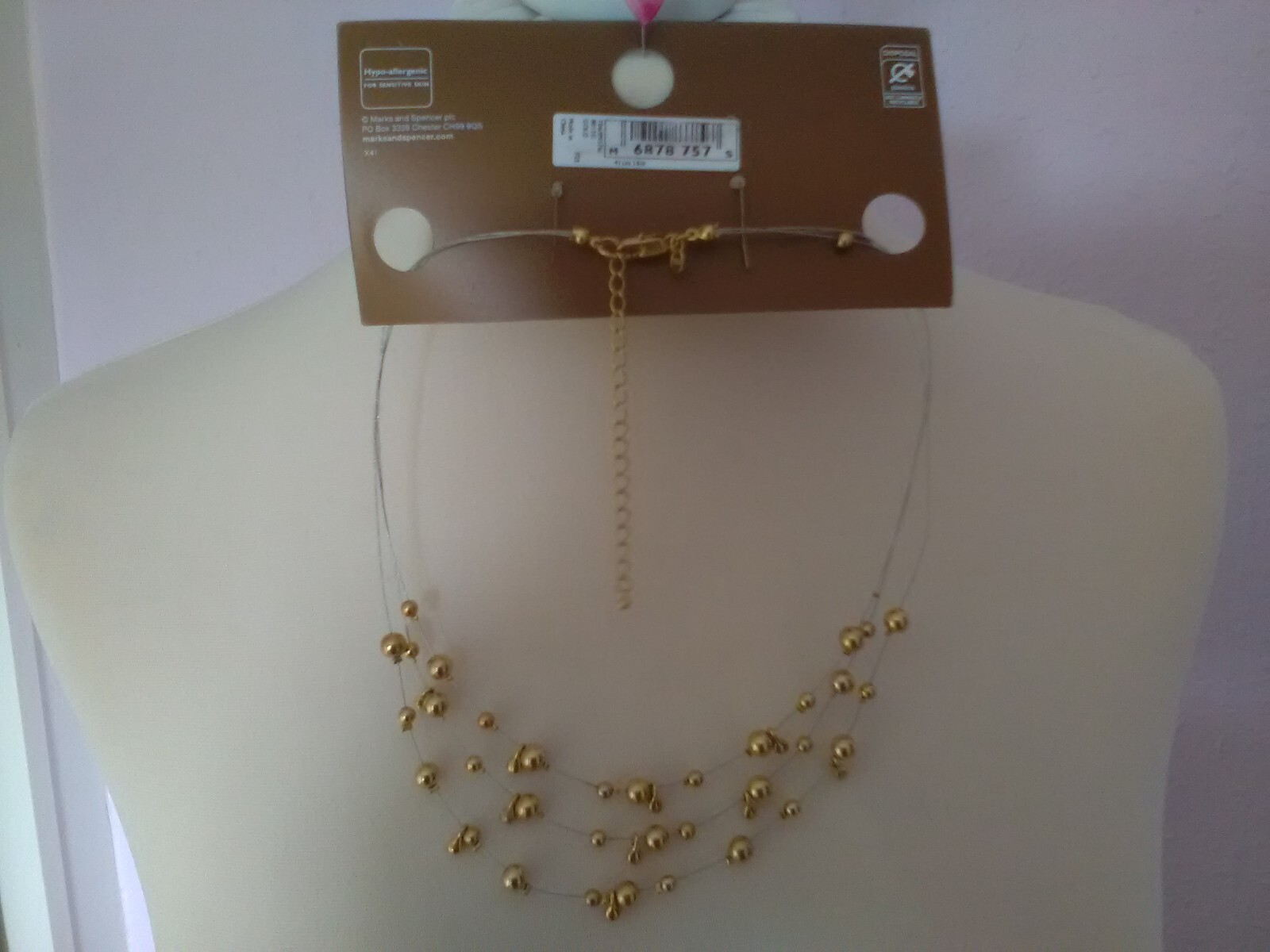 Necklace & Earring Set, Vintage M&S Gold Plated (for pierced ears). New Other