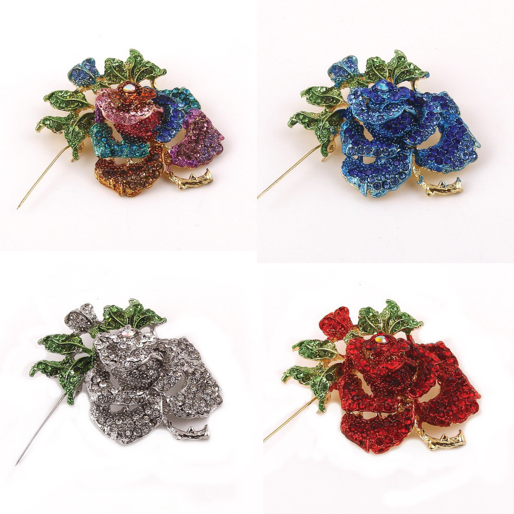 HOT Wholesale good quality mix 12 pieces elegant rhinestone Brooches pins 1112