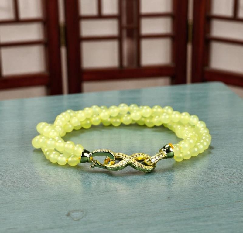 Girl Grandma Mother Lady Women Jade Beads Bracelet Jewelry Family Gift Box DD139