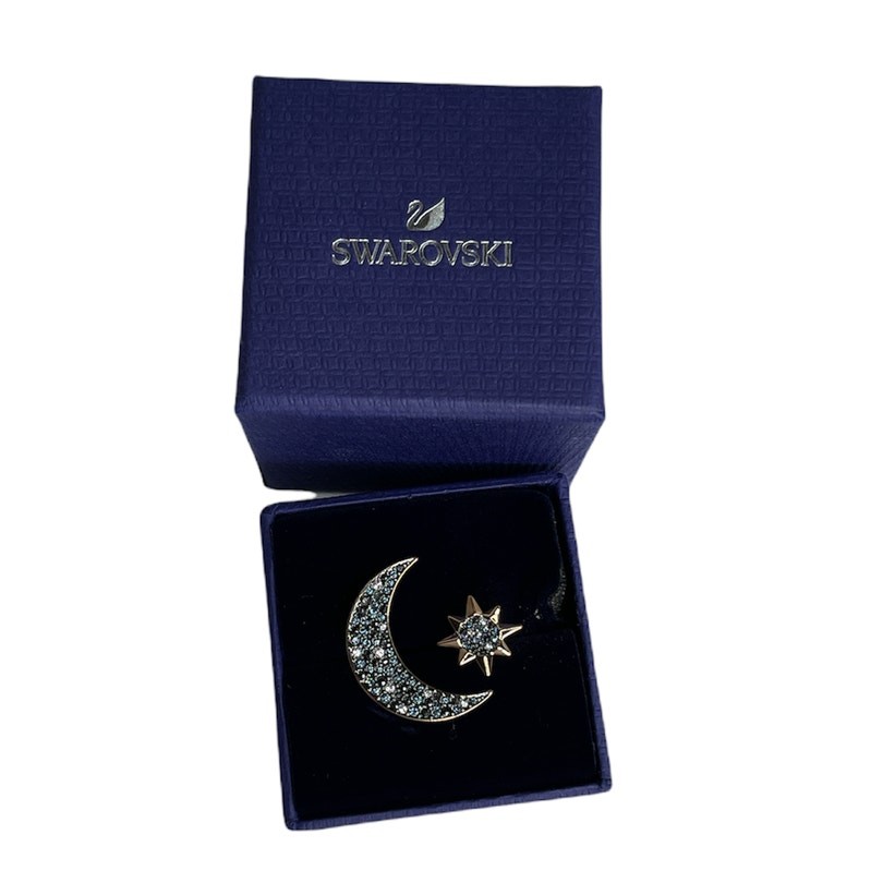 Swarovski Symbolic Moon Star Motifs Ring Rose Gold Tone 52 EUR / 6 USA