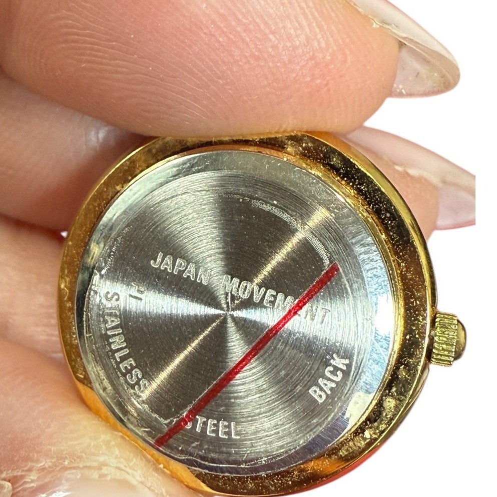 Diane Von Furstenberg DVF Necklace Clock Watch Pendant Gold Starburst Jewelry
