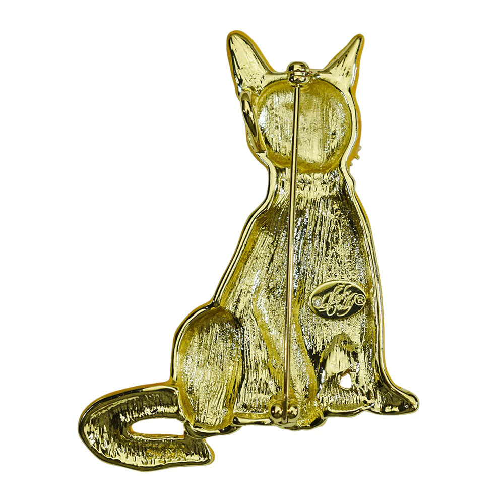 KIRKS FOLLY Heidi Holiday Cat Pin Pendant w/ 5 Charms goldtone