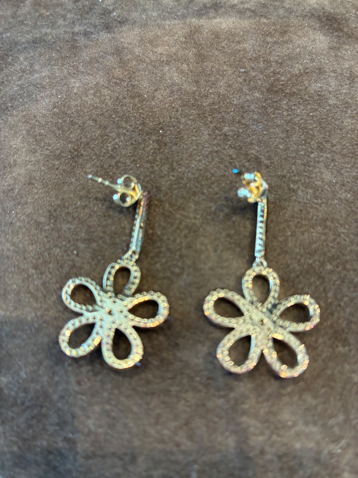 DIAMONIQUE x JENNIFER MILLER Daisy Dangle Earrings, Gold Plated Sterling Silver