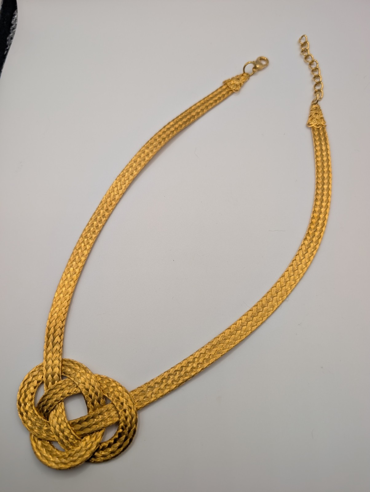 Carol & Stelios Paraskavas 24K Gold Plated Mesh Hercules Knot Necklace