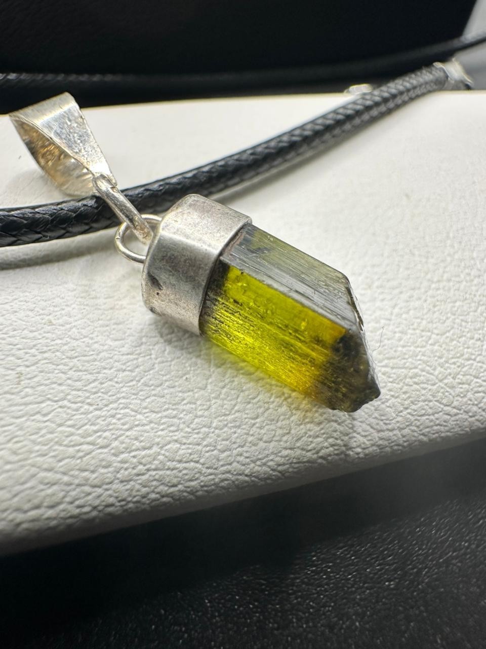 Natural Green Tourmaline Pendant | Genuine Gemstone | Handmade Crystal Jewelry