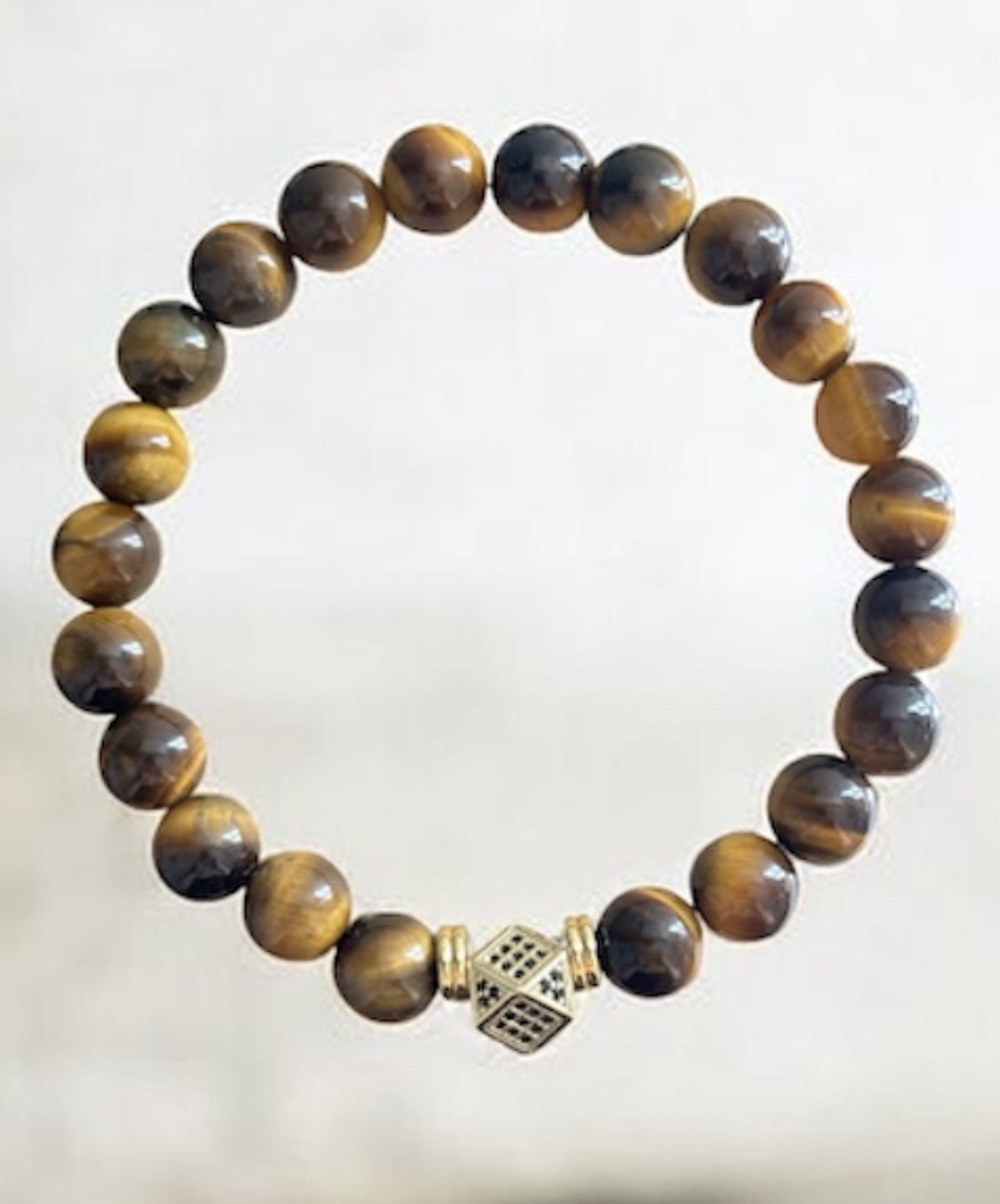 Handmade Tiger Eye Gemstone Bracelet Howlite Stone Protection Jewelry Gift