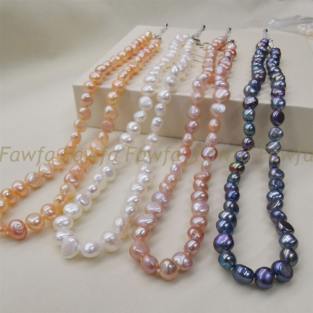 Genuine 6-7/7-8/8-9/9-10mm Natural Multicolor Freshwater Baroque Pearl Necklace
