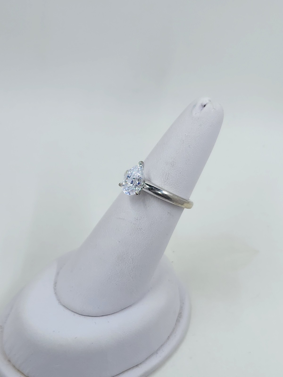 Epiphany Diamonique Pear 1.50 cttw Cubic Zirconia Solitaire Ring Platinum Plated