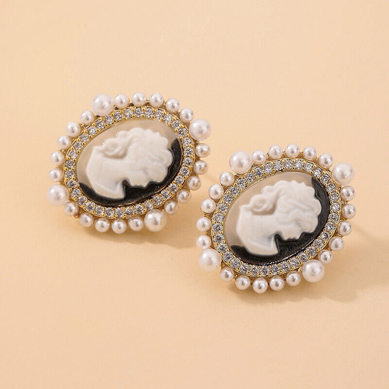 925 Sterling Silver CZ Stud Earrings Cubic Zirconia Women Pearl Jewelry Gift US