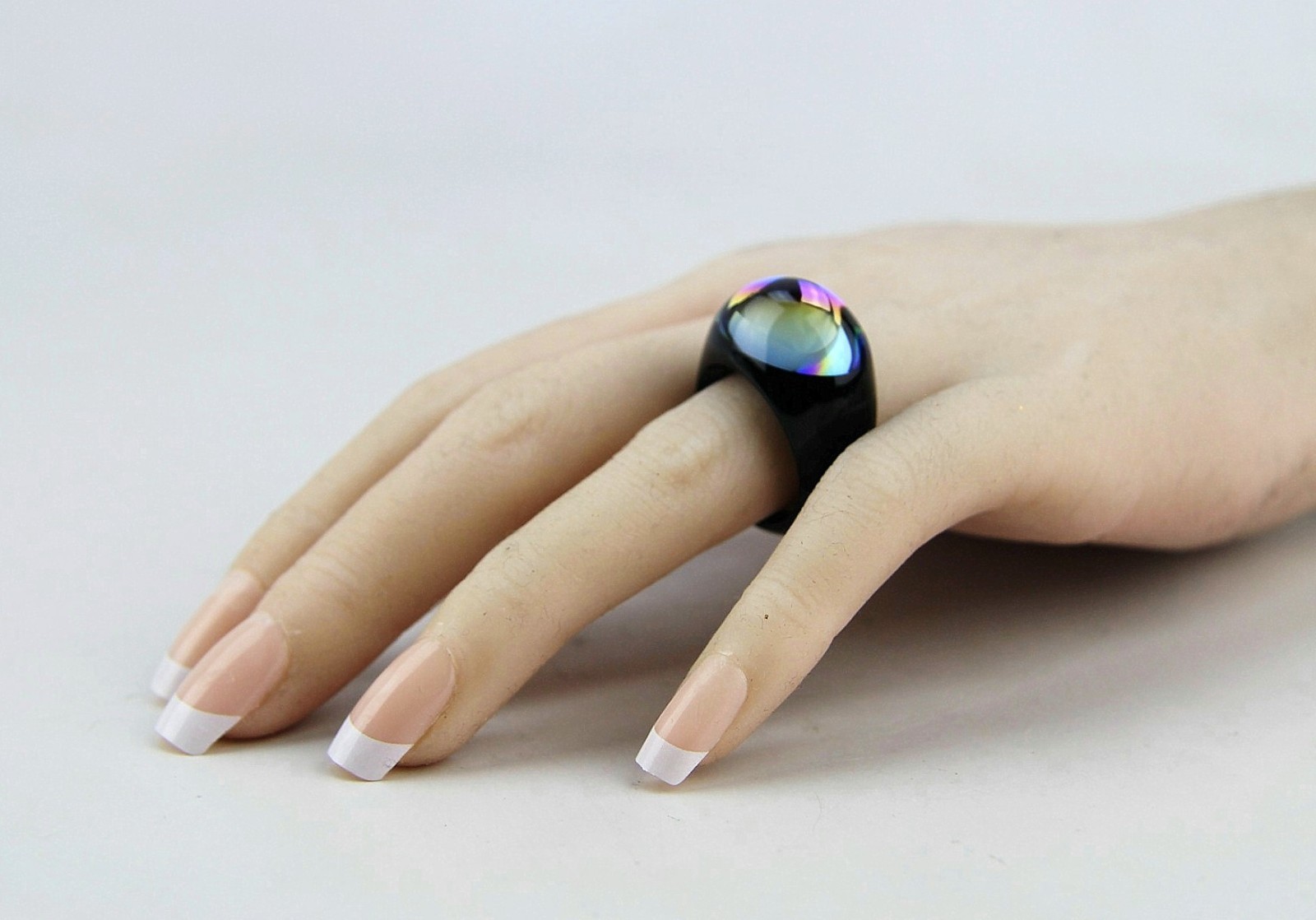 BACCARAT JEWELRY TANGO BLACK ONYX BLUE SCARABEE CRYSTAL RING SZ 49-5 US FRANCE